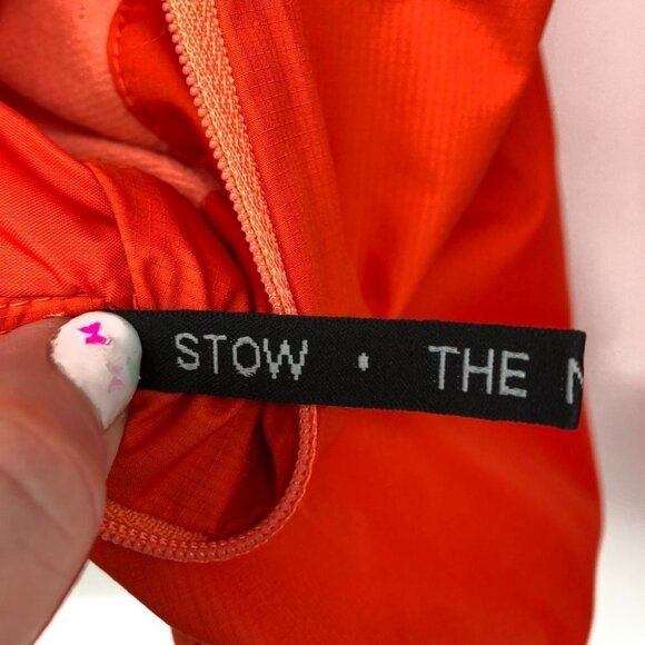 The North Face Reddish Orange Collapsible Stow Away Lightweight windbreaker  LG - Picture 5 of 14